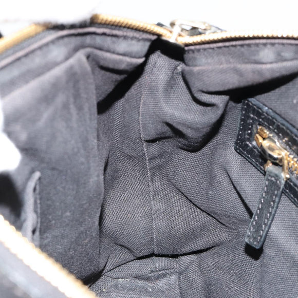 GIVENCHY Hand Bag Leather 2way Black Gold Auth 183364