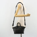 GIVENCHY Hand Bag Leather 2way Black Gold Auth 183364-24