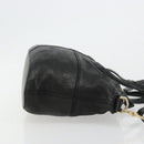 GIVENCHY Hand Bag Leather 2way Black Gold Auth 183364-3