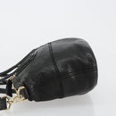 GIVENCHY Hand Bag Leather 2way Black Gold Auth 183364-4