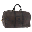 CELINE Macadam Canvas Boston Bag PVC Leather Black Gold Auth 183367-1