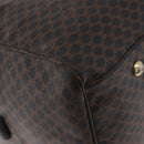 CELINE Macadam Canvas Boston Bag PVC Leather Black Gold Auth 183367-15