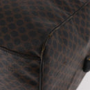 CELINE Macadam Canvas Boston Bag PVC Leather Black Gold Auth 183367-16
