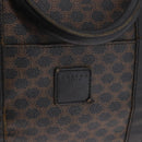 CELINE Macadam Canvas Boston Bag PVC Leather Black Gold Auth 183367-18