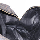 CELINE Macadam Canvas Boston Bag PVC Leather Black Gold Auth 183367-21