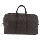 CELINE Macadam Canvas Boston Bag PVC Leather Black Gold Auth 183367-13