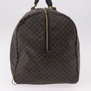 CELINE Macadam Canvas Boston Bag PVC Leather Black Gold Auth 183367-3