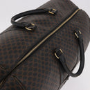 CELINE Macadam Canvas Boston Bag PVC Leather Black Gold Auth 183367-6