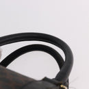 CELINE Macadam Canvas Boston Bag PVC Leather Black Gold Auth 183367-8