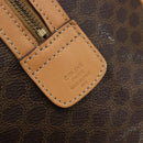 CELINE Macadam Canvas Hand Bag PVC Leather Brown Gold Auth 183369A-12