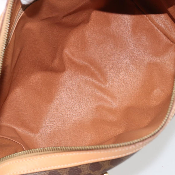 CELINE Macadam Canvas Hand Bag PVC Leather Brown Gold Auth 183369A