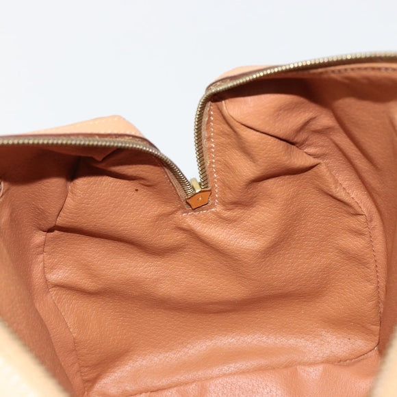 CELINE Macadam Canvas Hand Bag PVC Leather Brown Gold Auth 183369A