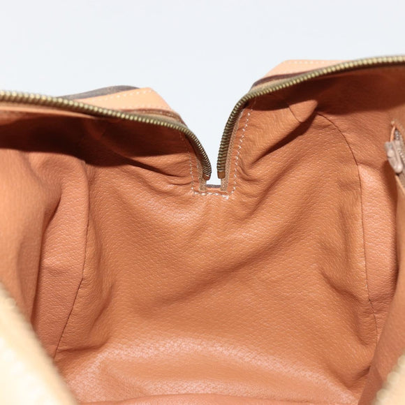 CELINE Macadam Canvas Hand Bag PVC Leather Brown Gold Auth 183369A