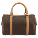 CELINE Macadam Canvas Hand Bag PVC Leather Brown Gold Auth 183369A-2