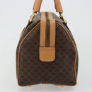 CELINE Macadam Canvas Hand Bag PVC Leather Brown Gold Auth 183369A-3