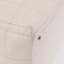 CHANEL Choco Bar Hand Bag Lamb Skin White Silver CC Auth 183371A-14