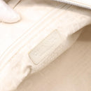 CHANEL Choco Bar Hand Bag Lamb Skin White Silver CC Auth 183371A-18