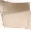 CHANEL Choco Bar Hand Bag Lamb Skin White Silver CC Auth 183371A-11