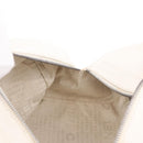 CHANEL Choco Bar Hand Bag Lamb Skin White Silver CC Auth 183371A-20