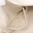 CHANEL Choco Bar Hand Bag Lamb Skin White Silver CC Auth 183371A-22