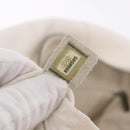 CHANEL Choco Bar Hand Bag Lamb Skin White Silver CC Auth 183371A-12