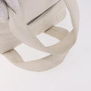 CHANEL Choco Bar Hand Bag Lamb Skin White Silver CC Auth 183371A-8