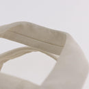 CHANEL Choco Bar Hand Bag Lamb Skin White Silver CC Auth 183371A-9