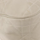 Christian Dior Purse Lady Dior Hand Bag Leather Ivory Auth 183372-10