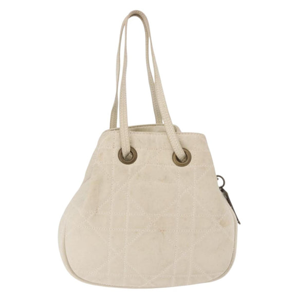 Christian Dior Purse Lady Dior Hand Bag Leather Ivory Auth 183372