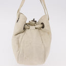 Christian Dior Purse Lady Dior Hand Bag Leather Ivory Auth 183372-4
