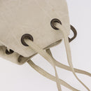 Christian Dior Purse Lady Dior Hand Bag Leather Ivory Auth 183372-6