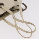 Christian Dior Purse Lady Dior Hand Bag Leather Ivory Auth 183372-7