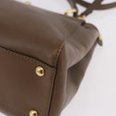 FENDI Peek A Boo Hand Bag Leather 2way Gold Brown Auth 183373A-16