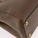 FENDI Peek A Boo Hand Bag Leather 2way Gold Brown Auth 183373A-17