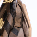 FENDI Peek A Boo Hand Bag Leather 2way Gold Brown Auth 183373A-22