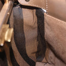 FENDI Peek A Boo Hand Bag Leather 2way Gold Brown Auth 183373A-26