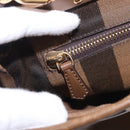 FENDI Peek A Boo Hand Bag Leather 2way Gold Brown Auth 183373A-27