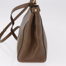 FENDI Peek A Boo Hand Bag Leather 2way Gold Brown Auth 183373A-4