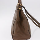 FENDI Peek A Boo Hand Bag Leather 2way Gold Brown Auth 183373A-5