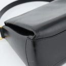 GUCCI Hand Bag Leather Black Gold Auth 183374-16