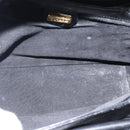 GUCCI Hand Bag Leather Black Gold Auth 183374-11