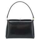 GUCCI Hand Bag Leather Black Gold Auth 183374-13