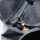 GUCCI Hand Bag Leather Black Gold Auth 183374-22