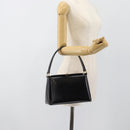 GUCCI Hand Bag Leather Black Gold Auth 183374-27