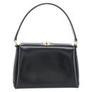 GUCCI Hand Bag Leather Black Gold Auth 183374-2
