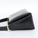 GUCCI Hand Bag Leather Black Gold Auth 183374-3