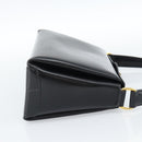 GUCCI Hand Bag Leather Black Gold Auth 183374-4