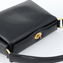 GUCCI Hand Bag Leather Black Gold Auth 183374-6