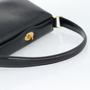 GUCCI Hand Bag Leather Black Gold Auth 183374-7