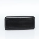GUCCI Hand Bag Leather Black Gold Auth 183374-5